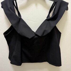 Forever 21 Black Sleeveless Draped-Collar Camisole